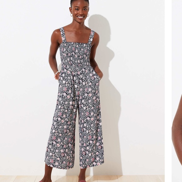 LOFT Pants - LOFT Floral Smocked Jumpsuit